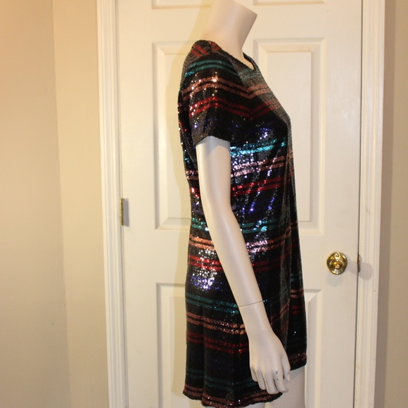 Devlin Striped Sequin Dress Size Small New Year's Eve - Picture 8 of 9